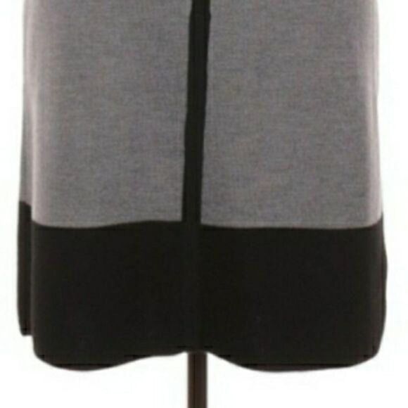 Ann Taylor Loft Skirt Straight Wool Knit Color Blocked Black Gray Size XL - Picture 8 of 11